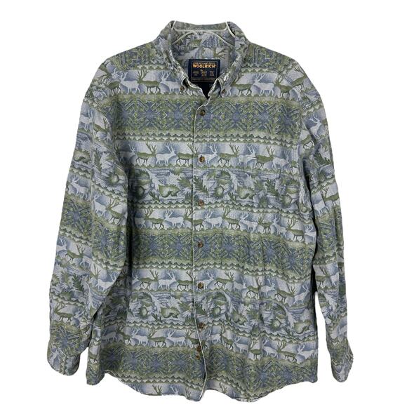 Woolrich Men's Oversized Country Western Collared Long Sleeve Button Up Shirt XL - Picture 1 of 5